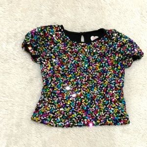 Rainbow sequin top